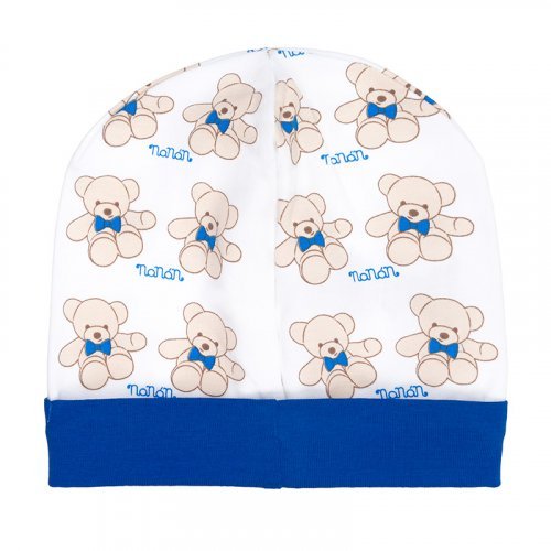 Blue allover teddy bear hat_7470
