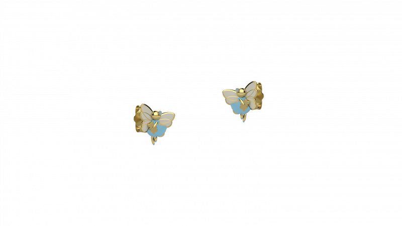 Blue Butterfly Earrings in 925 Silver_12663