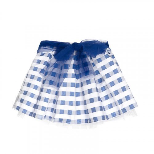 Blue checked skirt_8177