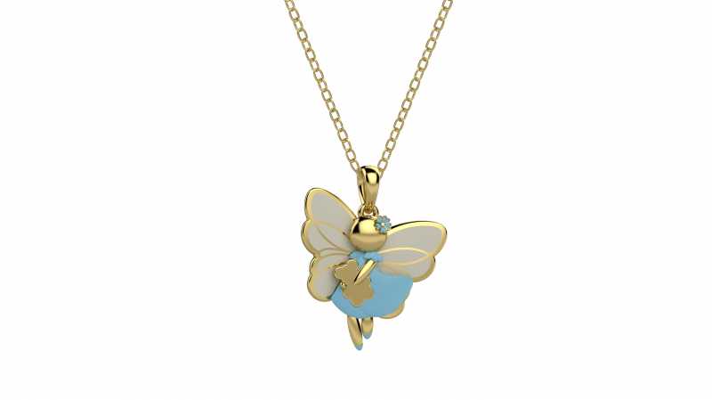 Blue Dream Fairy Pendant in 925 Silver_12644