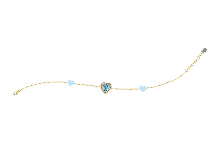 Blue Hearts and Brilliant Stone Bracelet_9275