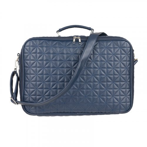 Blue quilted Mom Bag in eco leather_9357