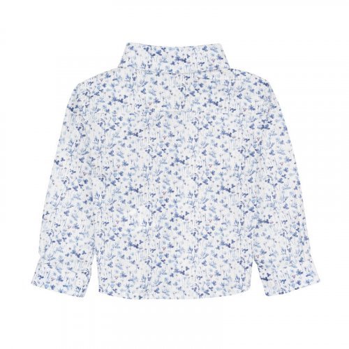 Blue shirt with flowers_7669