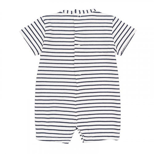 Blue Striped Romper with Writing_5221