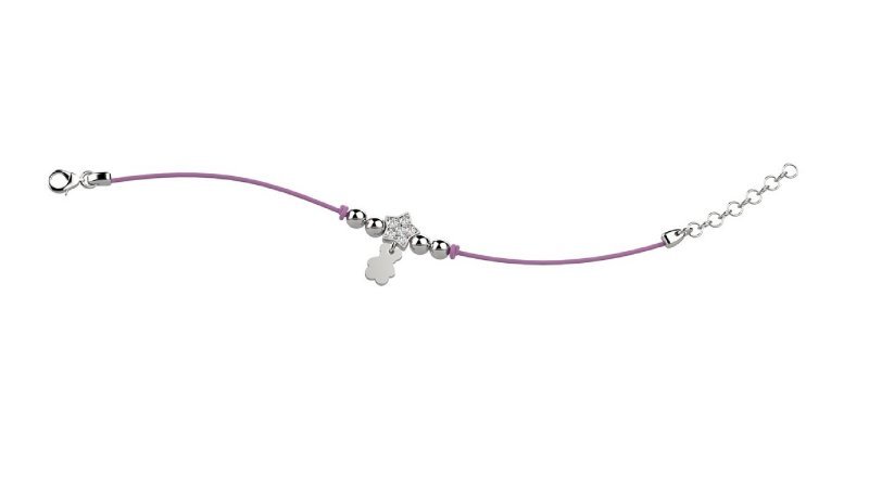 Bracciale Argento Stella Brillantini - Col Lilla_2287