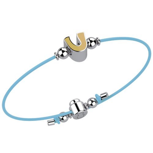 Blauer Lederarmband U Arg 925