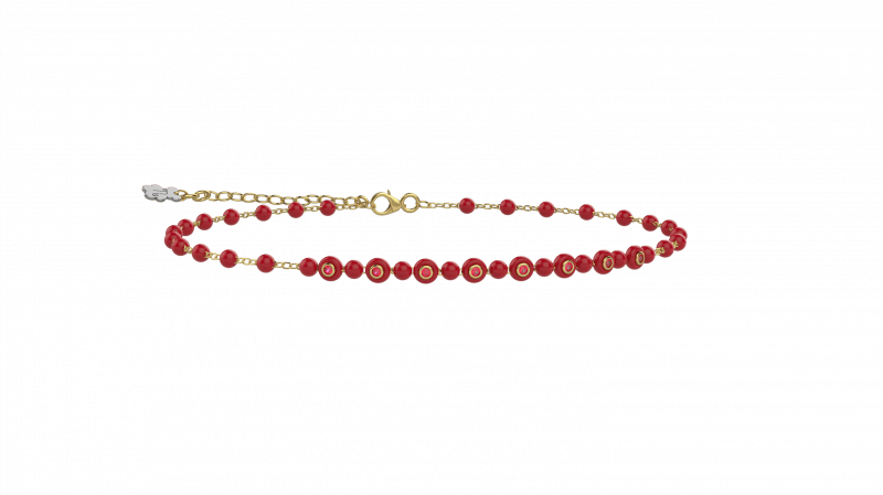 Bracciale Bimbi Argento 925 con pietre e dettagli rossi