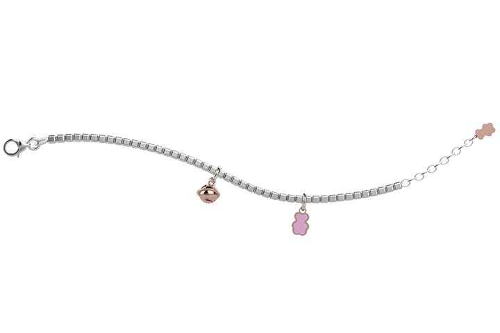 Bracciale con Campanella e Orso Rosa_2450