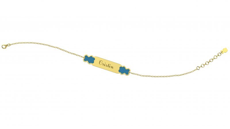 Bracelet avec plaque signalétique - Ours bleus