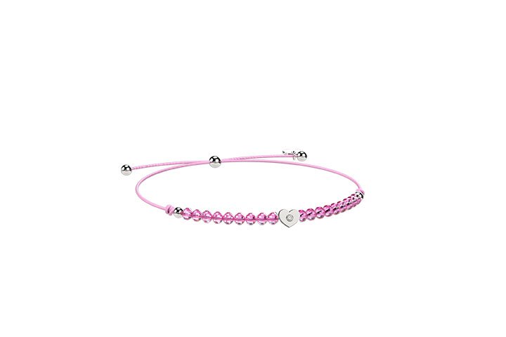 Bracciale Cordino con cuore rosa_9236