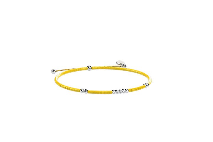 Bracciale Cordino e Argento giallo