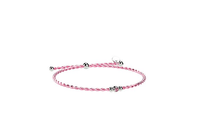 Bracciale Cordino e Argento rosa