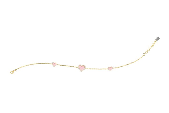 Bracciale Cuori Rosa Argento_9287