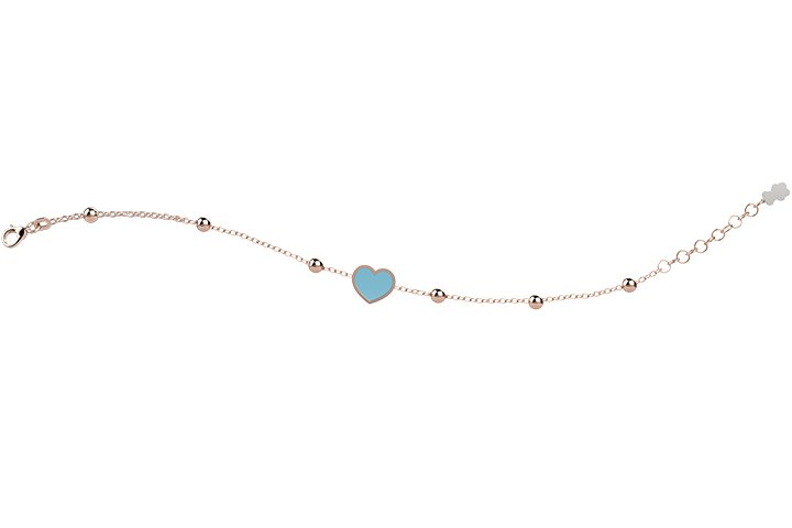 Bracciale Dorato con Cuore Turchese_2436