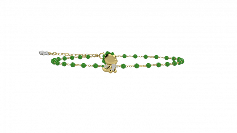 Bracciale Draghetto del Cuore Verde in Argento 925_12654