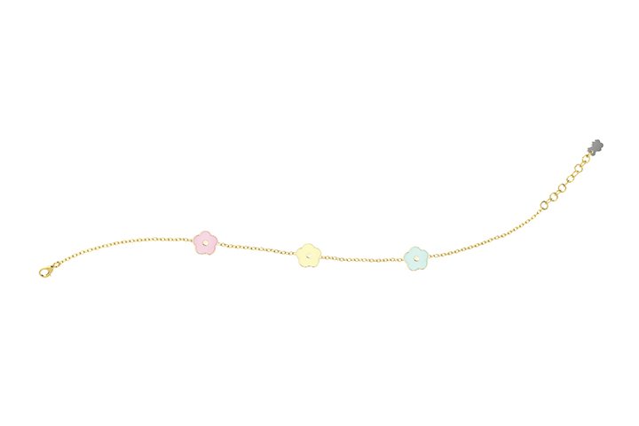 Bracciale Fiori Colorati Argento_9285