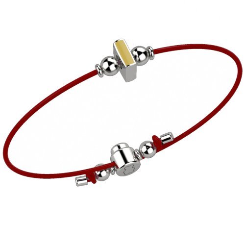 Bracelet with Red Lace - Letter I