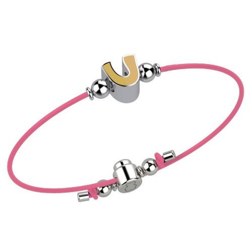 Bracelet with Pink Lace - Letter U