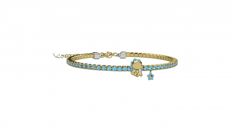 Bracciale Tennis Bimbi Argento 925 con pietre azzurre_12679
