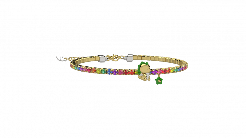 Bracciale Tennis Bimbi Argento 925 con pietre multicolor_12678