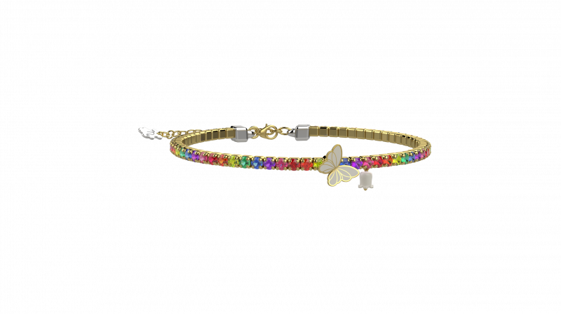 Bracciale Tennis Bimbi Argento 925 con pietre multicolor_12681