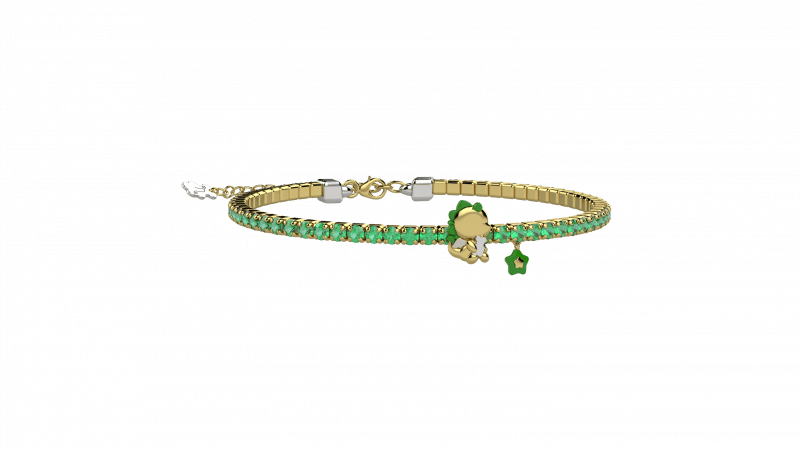 Bracciale Tennis Bimbi pietre verdi