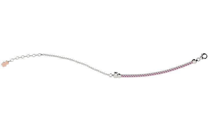 Bracelet de tennis enfant en argent 925 rose