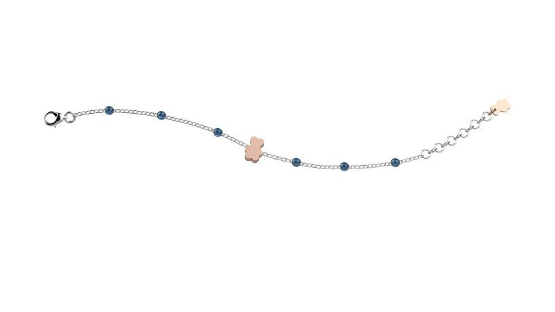Bracelet in silver and light Blue Beads