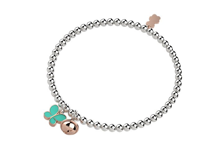 Bracelet with Bell and Butterfly_2438