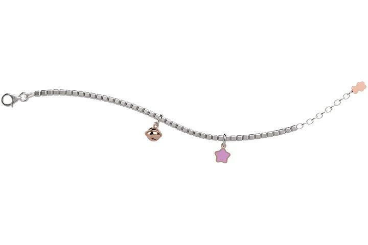 Bracelet with Bell and Pink Star