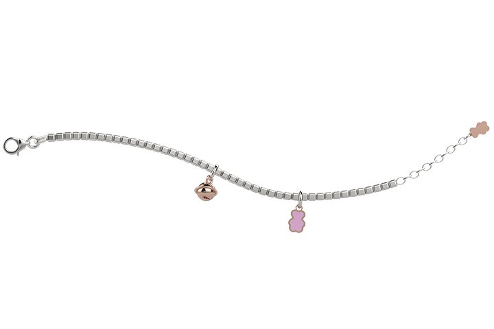 Bracelet with Bell and Pink Teddy Bear