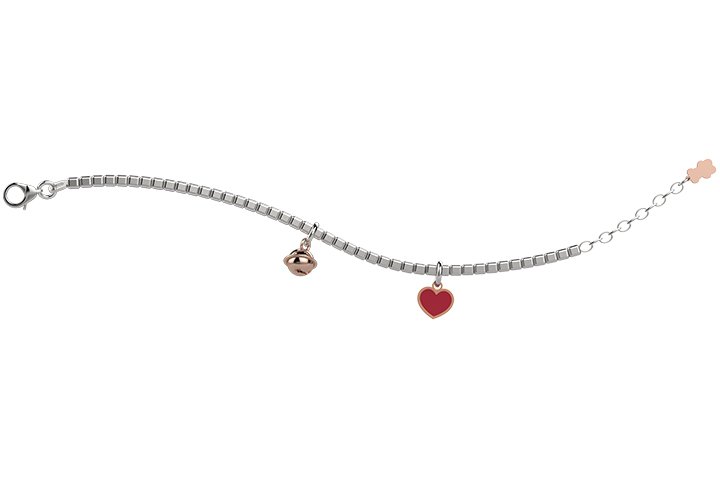Bracelet with Bell and Red Heart