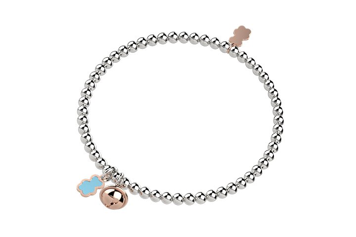 Bracelet with Bell and Turquoise Teddy Bear