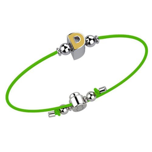 Bracelet with Green Lace - Letter D_2031