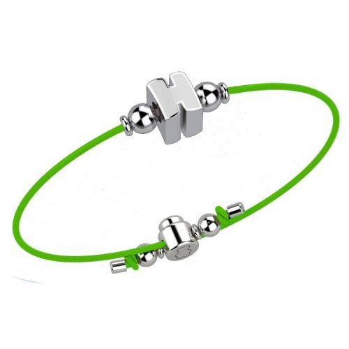 Bracelet with Green Lace - Letter H_2039