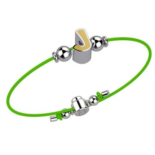 Bracelet with Green Lace - Letter J_2043