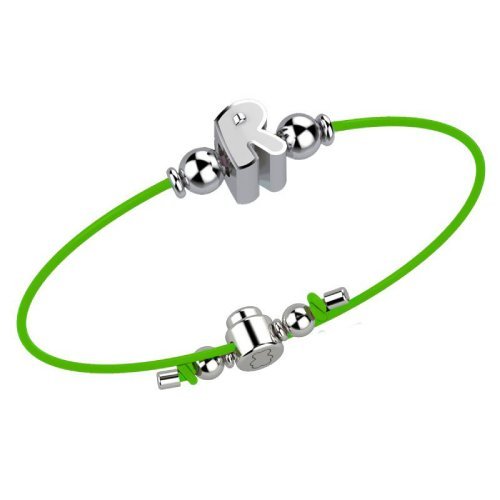 Bracelet with Green Lace - Letter R_2055