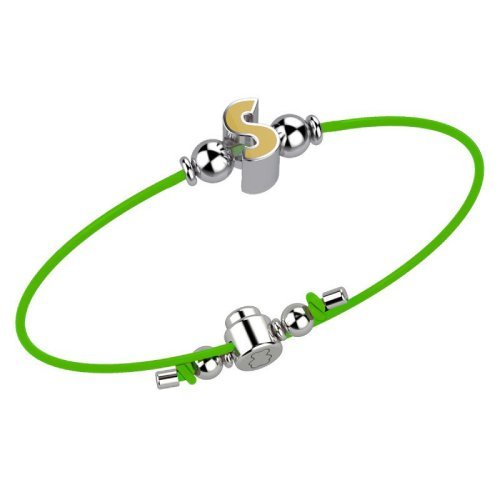 Bracelet with Green Lace - Letter S_2057