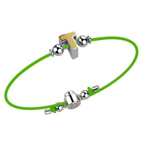 Bracelet with Green Lace - Letter T_2059
