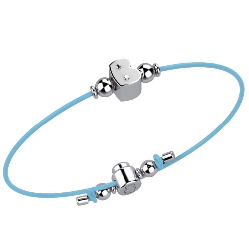 Bracelet with Light Blue Lace - Letter B_1841