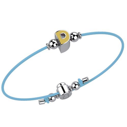 Bracelet with Light Blue Lace - Letter D