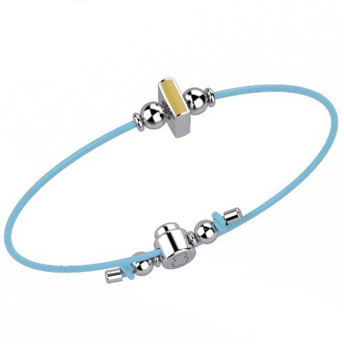 Bracelet with Light Blue Lace - Letter I