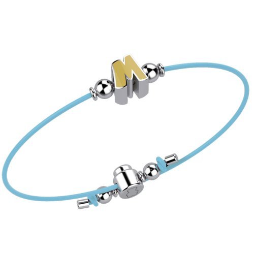 Bracelet with Light Blue Lace - Letter M