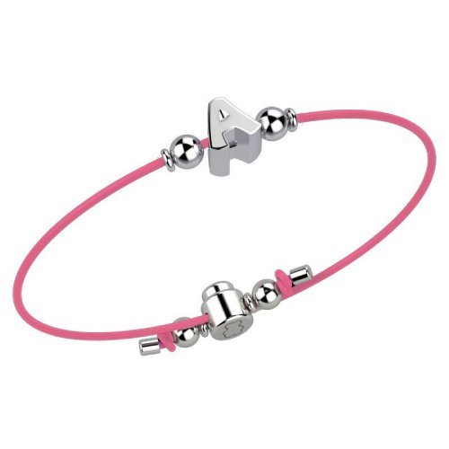 Bracelet with Pink Lace - Letter A