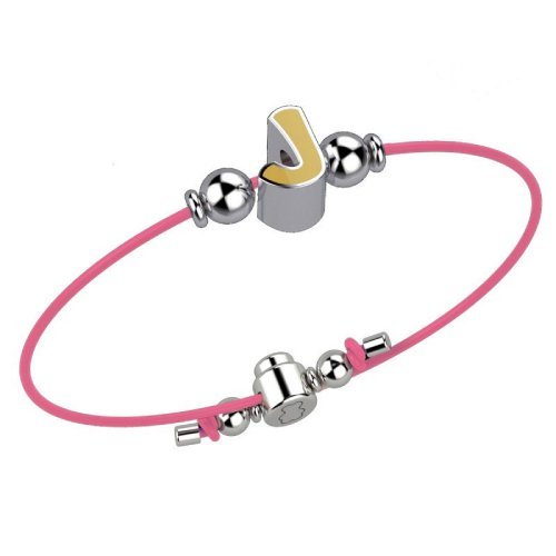 Bracelet with Pink Lace - Letter J_1949