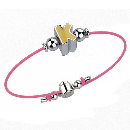 Bracelet with Pink Lace - Letter K_1951