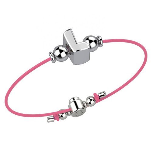 Bracelet with Pink Lace - Letter L