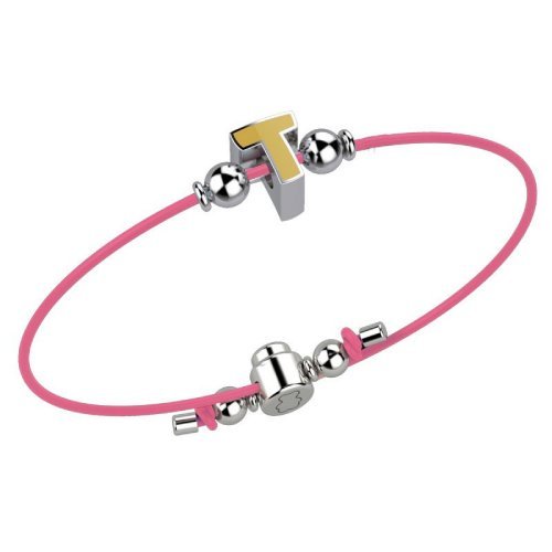 Bracelet with Pink Lace - Letter T