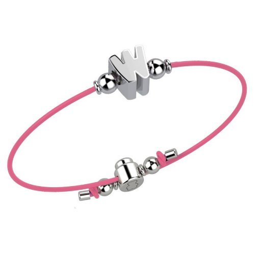 Bracelet with Pink Lace - Letter W_1973
