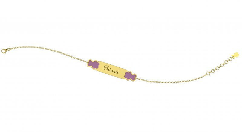 Bracelet with Plate - Lilac Teddy Bears_2592